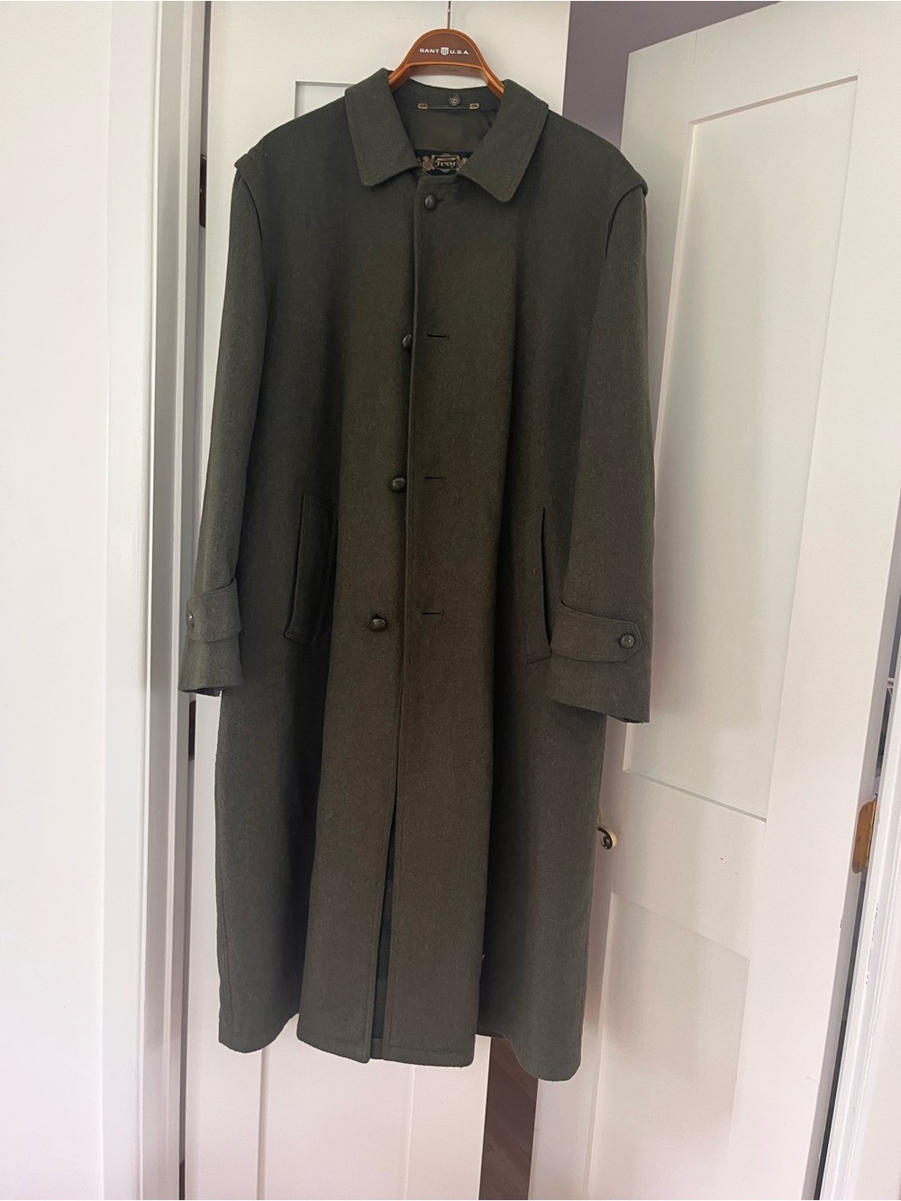 Vintage Lodenfrey Olive Green Long Coat